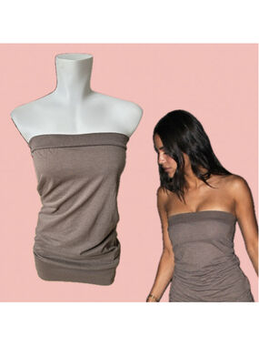 Alcott Brown Bubble Hem Tube Top NWT Size S Deadstock